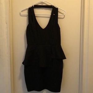 Solemio Black Peplum Dress